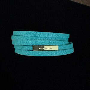 Coach Classic 5 Strand Leather Wrap Bracelet with Gold Tone Clasp